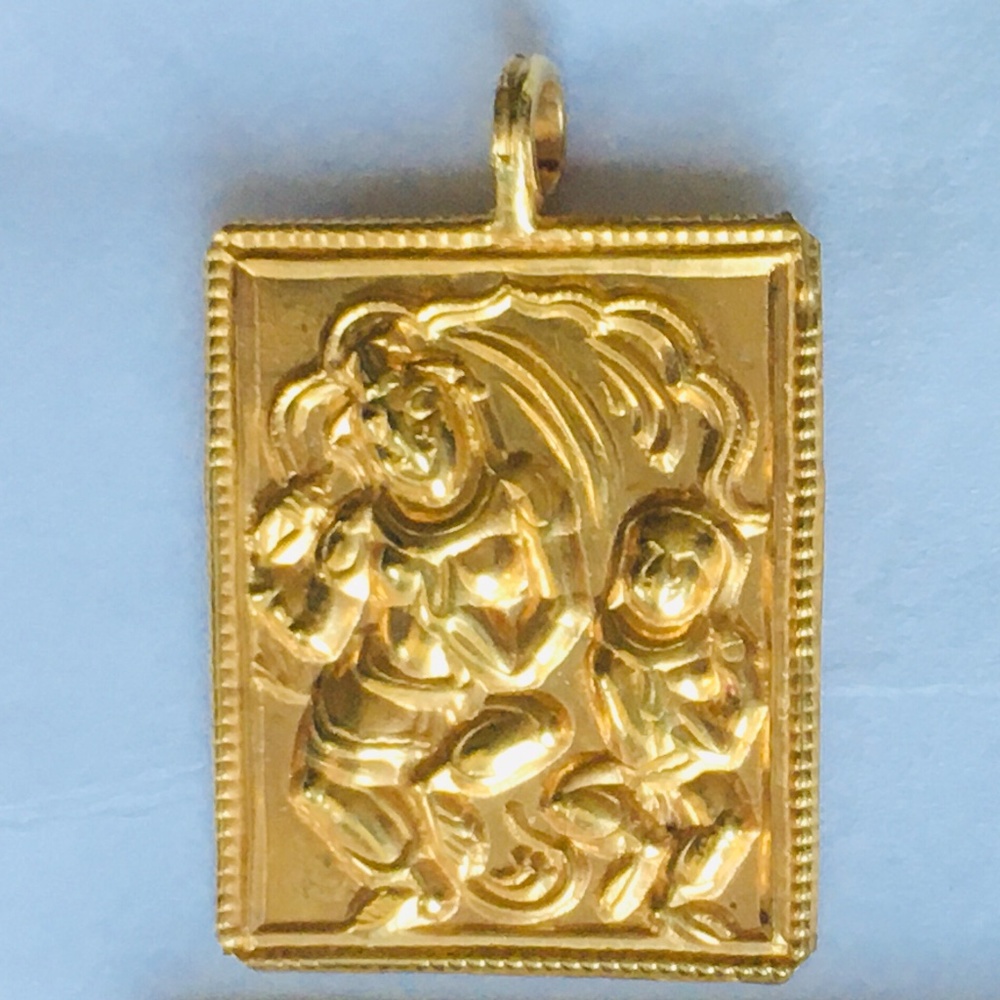 22K Solid Gold Apsara Pendant